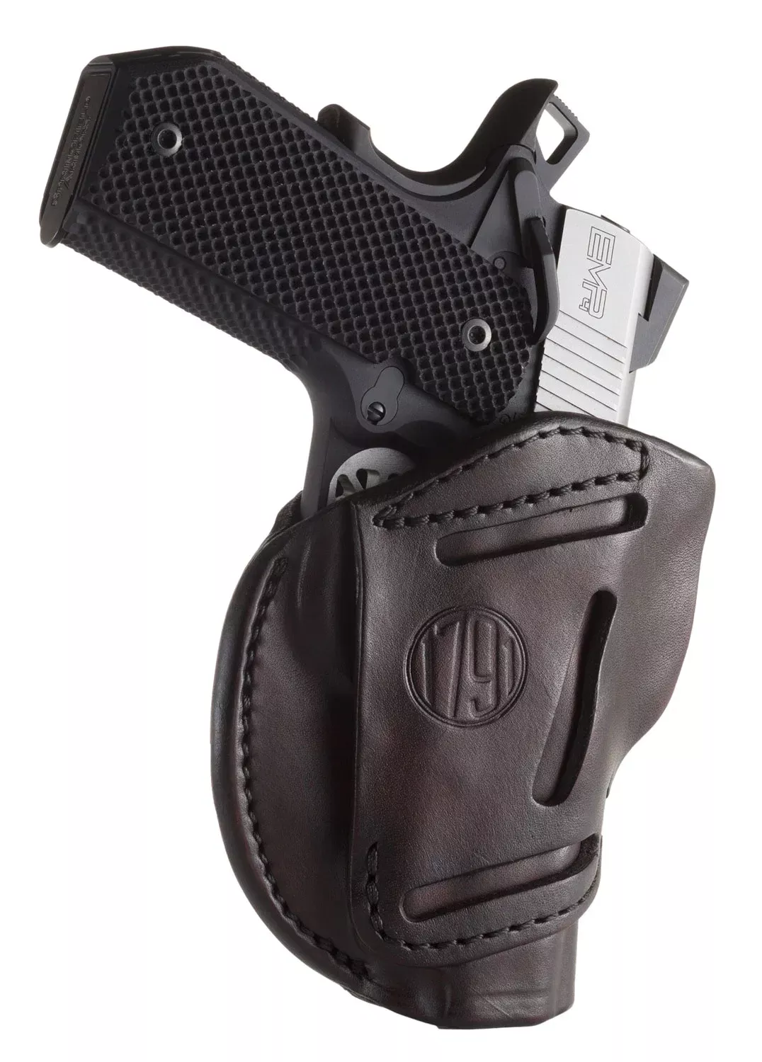 1791 Gunleather 3WH1SBRA 3-WayIWB/OWB Size 01 Signature Brown Leather Belt Loop Fits 1911 3-4" Ambidextrous Hand