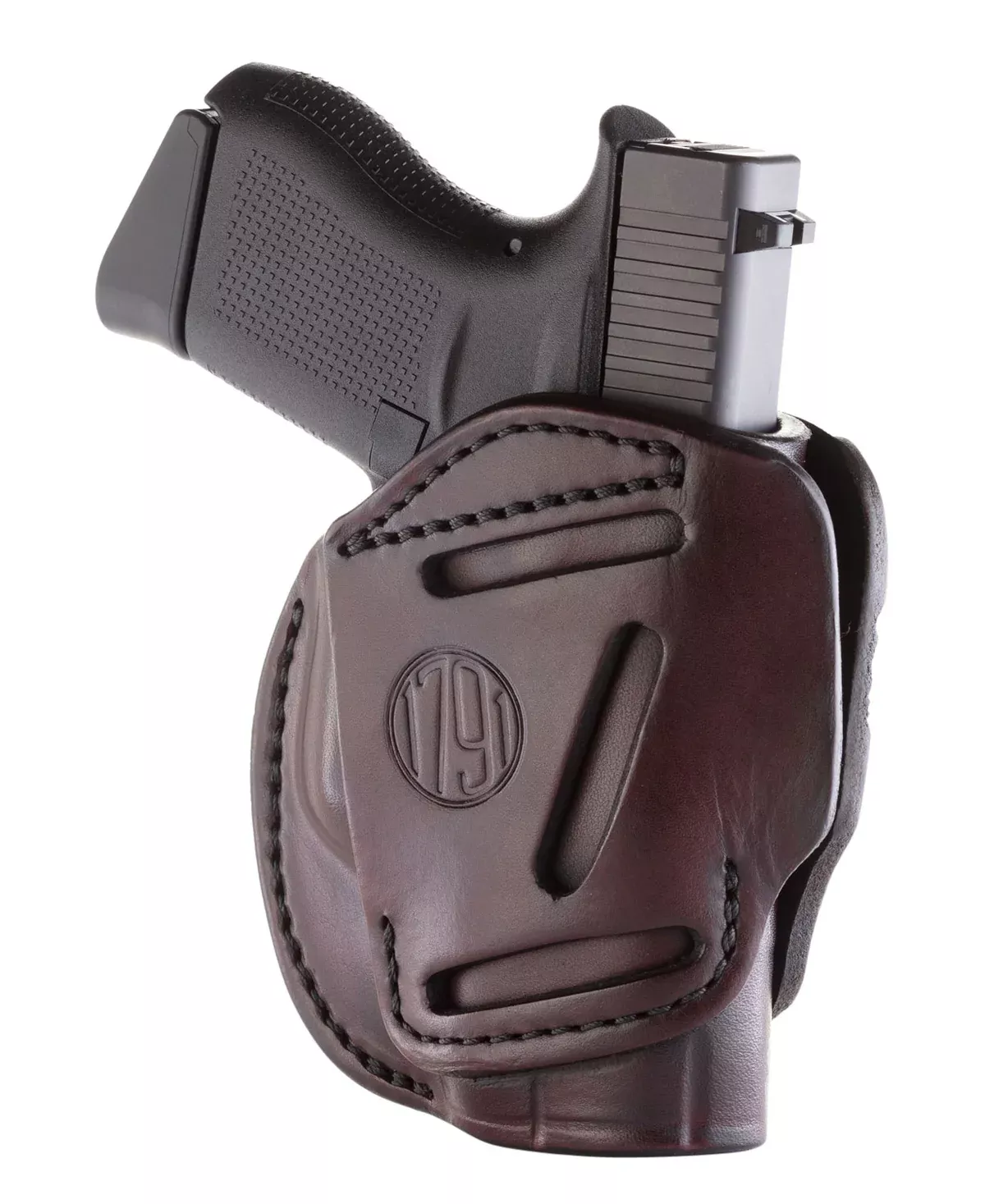 1791 Gunleather 3WH2SBRA 3-WayIWB/OWB Size 02 Signature Brown Leather Belt Loop Compatible w/ Ruger LCP Compatible w/ Glock 42 Compatible w/ S&W Bodyguard Ambidextrous Hand