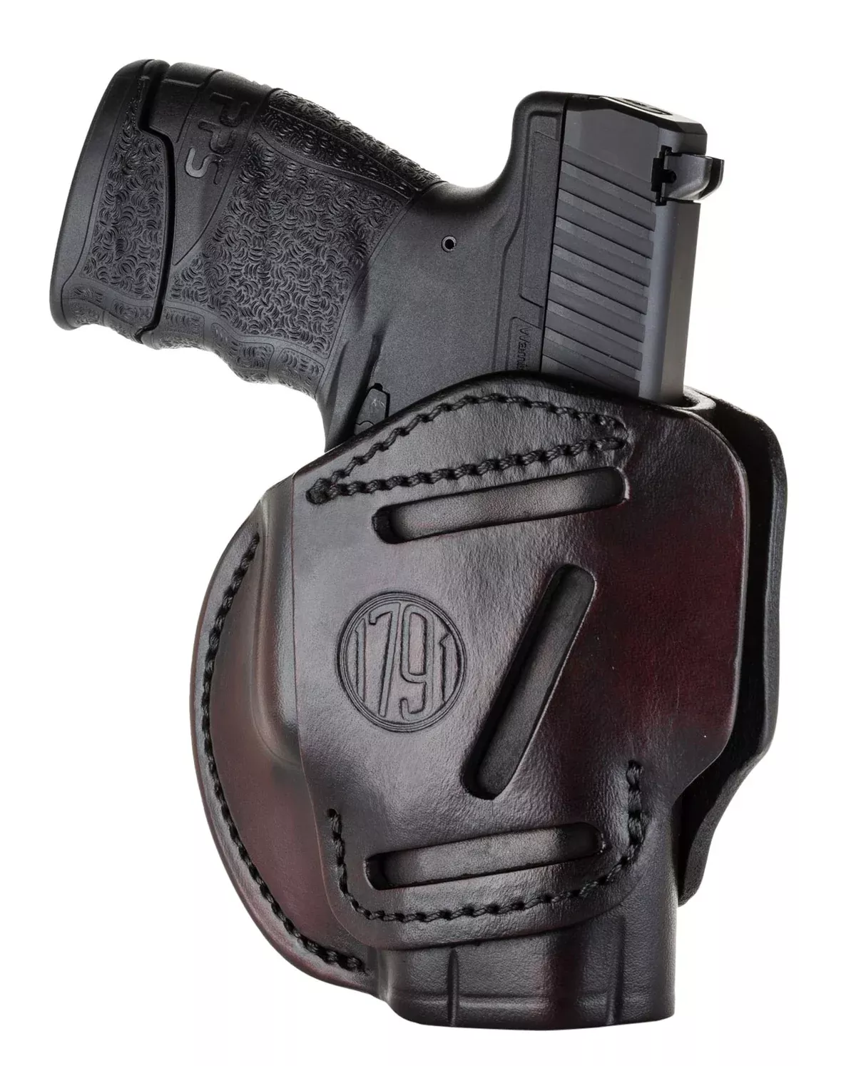 1791 Gunleather 3WH3SBRA 3-WayIWB/OWB Size 03 Signature Brown Leather Belt Loop Compatible w/ Glock 26 Compatible w/ Ruger LC9 Compatible w/ S&W M&P Shield Ambidextrous Hand