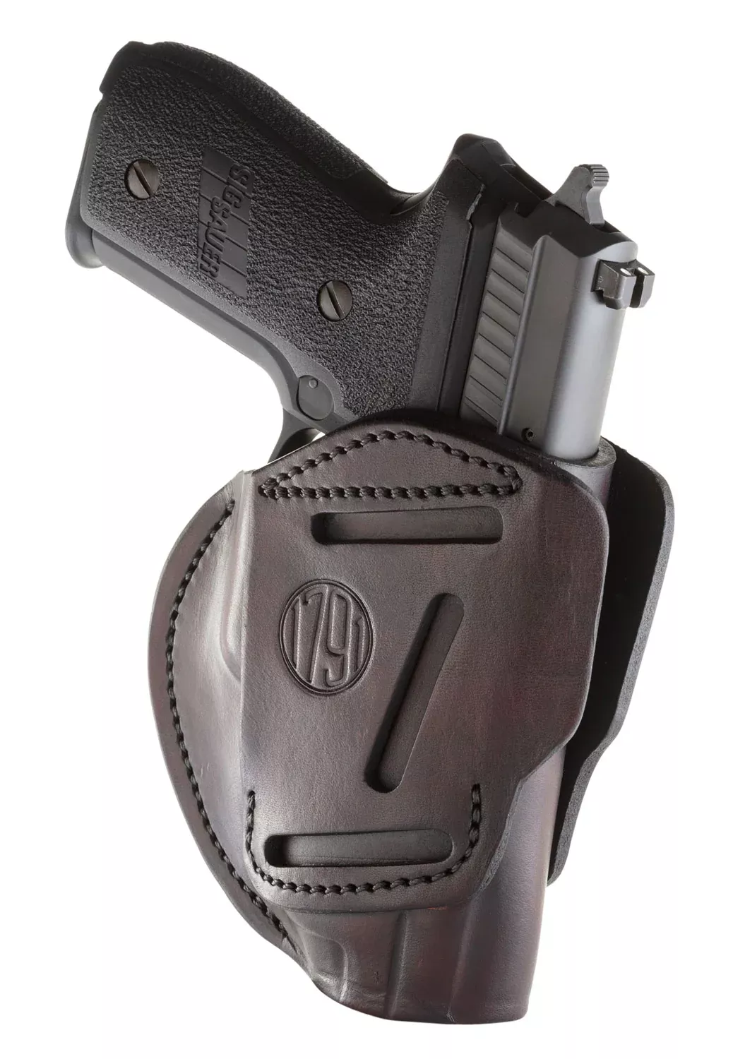 1791 Gunleather 3WH5SBRA 3-WayIWB/OWB Size 05 Signature Brown Leather Belt Loop Compatible w/ Glock 17 Compatible w/ Springfield XD Compatible w/ S&W M&P Compatible w/ HK VP9 Ambidextrous Hand