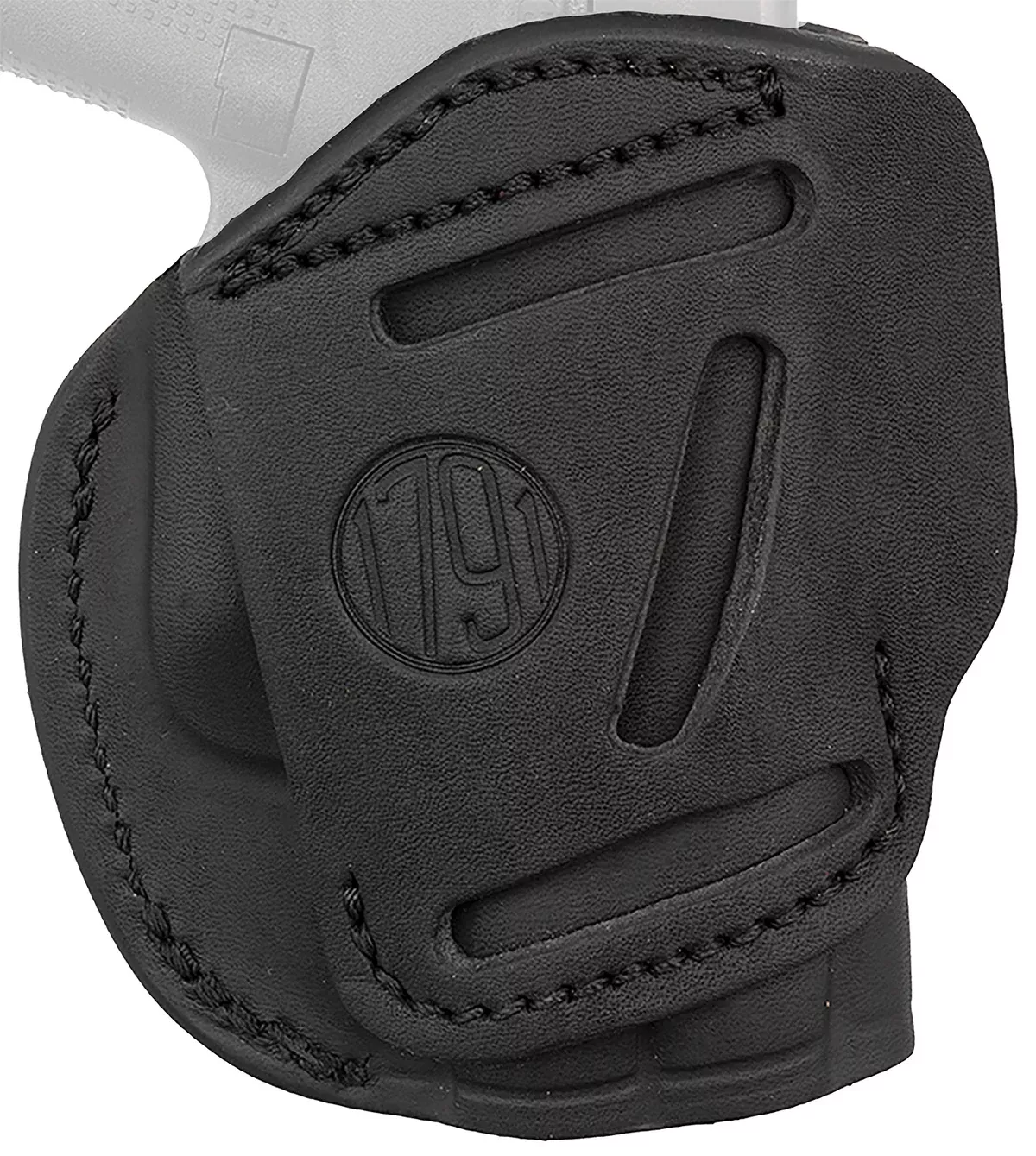 1791 Gunleather 4WH2SBLL 4-WayIWB/OWB Size 02 Stealth Black Leather Belt Clip Compatible w/Ruger LCP/S&W Bodyguard/Glock 42/43/43X Left Hand