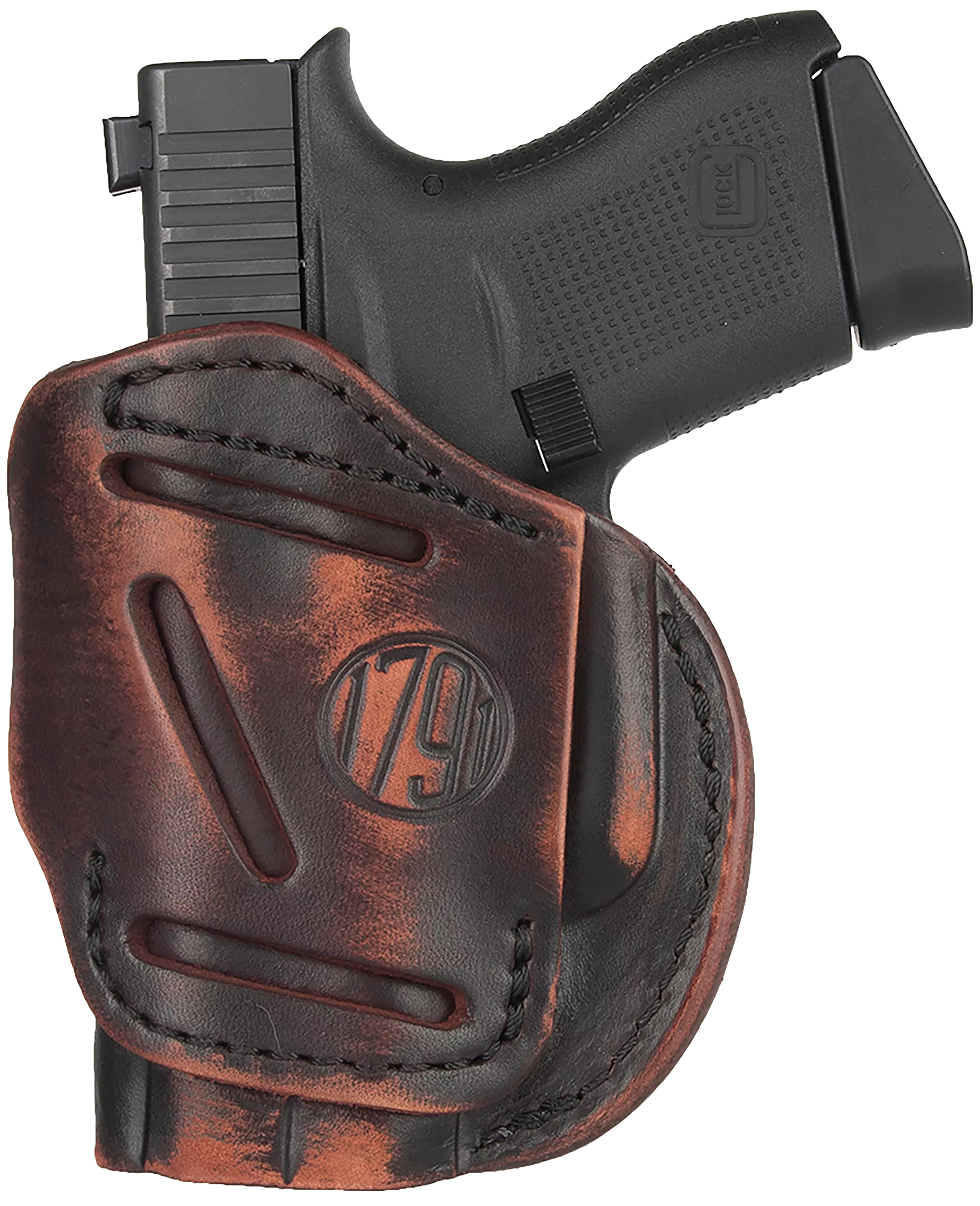 1791 Gunleather 4WH2VTGR 4-WayIWB/OWB Size 02 Vintage Leather Belt Clip Fits S&W M&P Bodyguard Right Hand