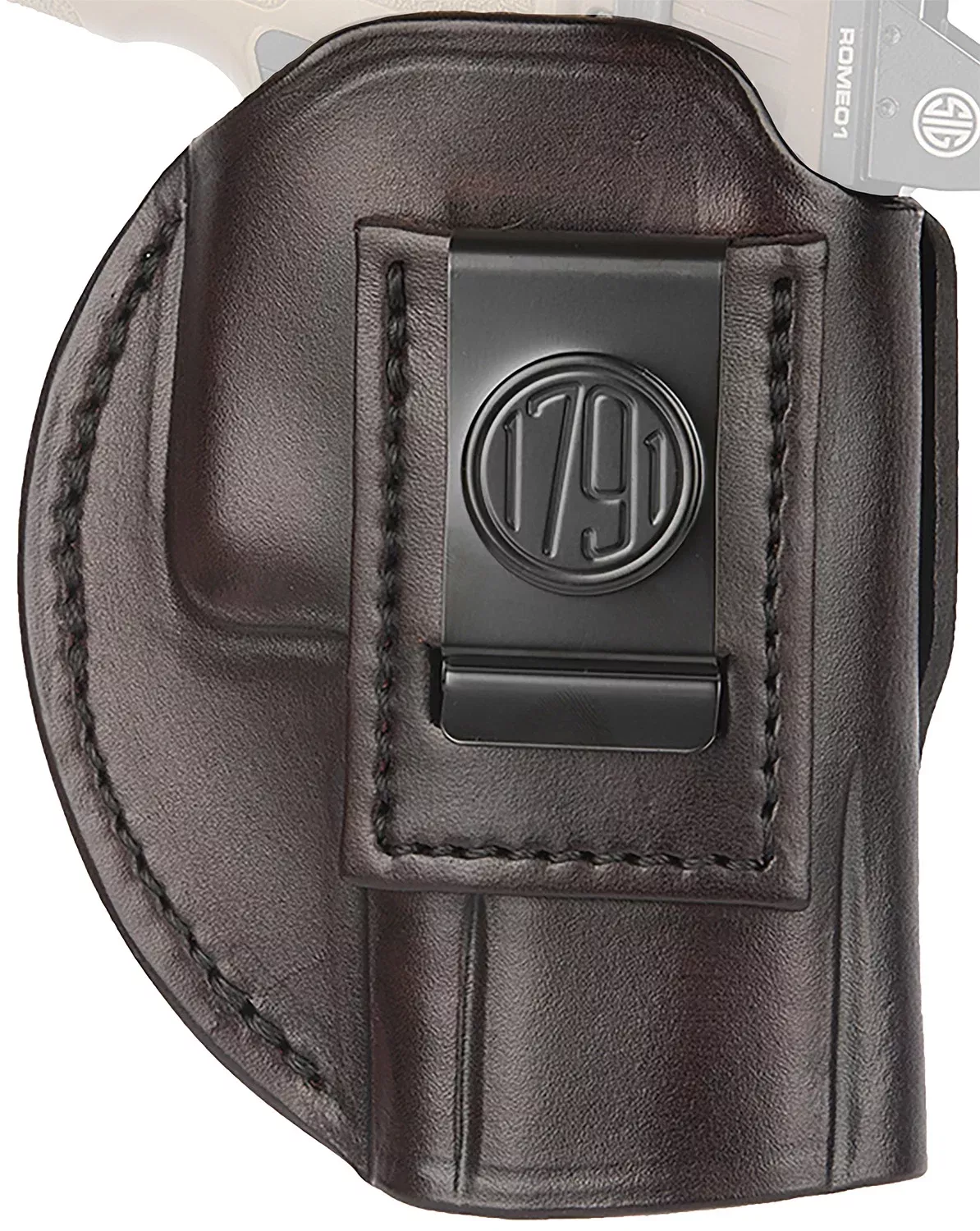 1791 Gunleather 4WH6SBRR 4-WayIWB/OWB Size 06 Signature Brown Leather Belt Clip Compatible w/ Glock 21/Sig P225 Right Hand