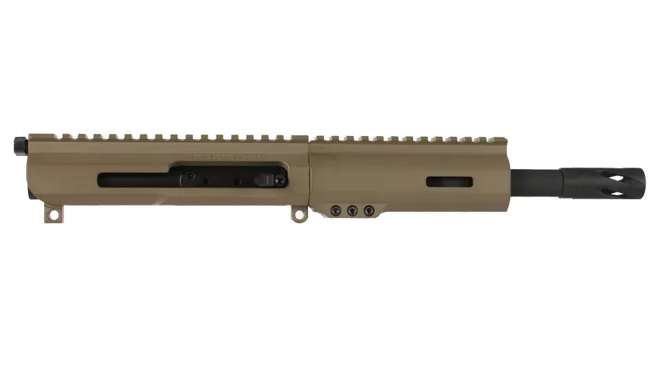 .22 Long Rifle Flat Dark Earth Cerakote Side Charging Upper Assembly | 7.5" Parkerized Heavy Barrel | 1:16 Twist | MLOK Split Rail
