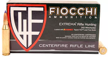 243 Winchester 20 Rounds Ammunition Fiocchi Ammo 80 Grain TSX