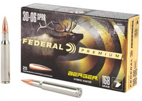 30-06 Springfield 20 Rounds Ammunition Federal Cartridge 168 Grain Hollow Point