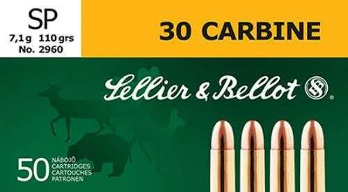 30 Carbine 50 Rounds Ammunition Sellier & Bellot 110 Grain Soft Point