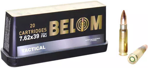 7.62X39mm 20 Rounds Ammunition BELOM 123 Grain FMJ