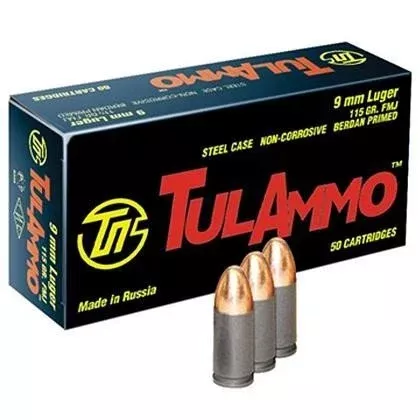9mm – 115 Grain FMJ – Tula – 1000 Rounds