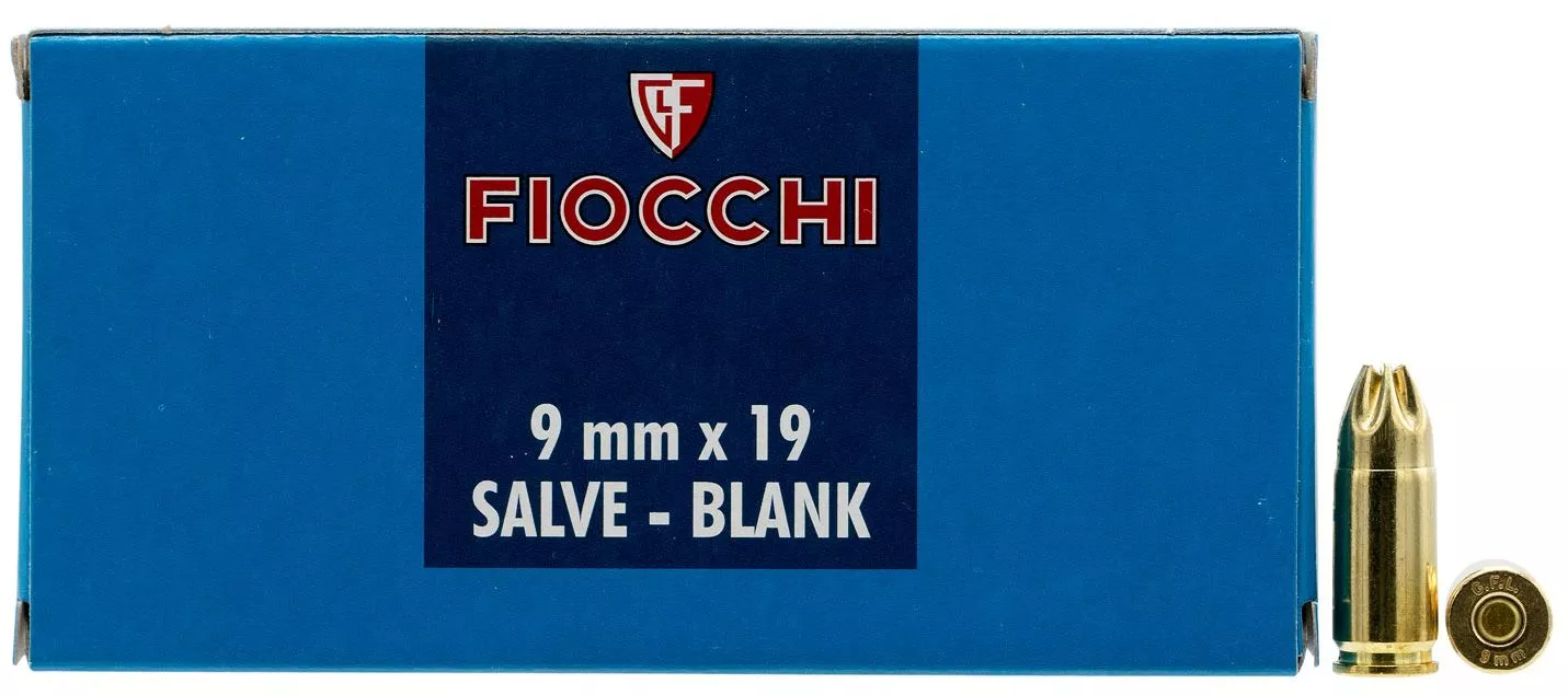 9mm Luger 50 Rounds Ammunition Fiocchi Ammo N/A Blank