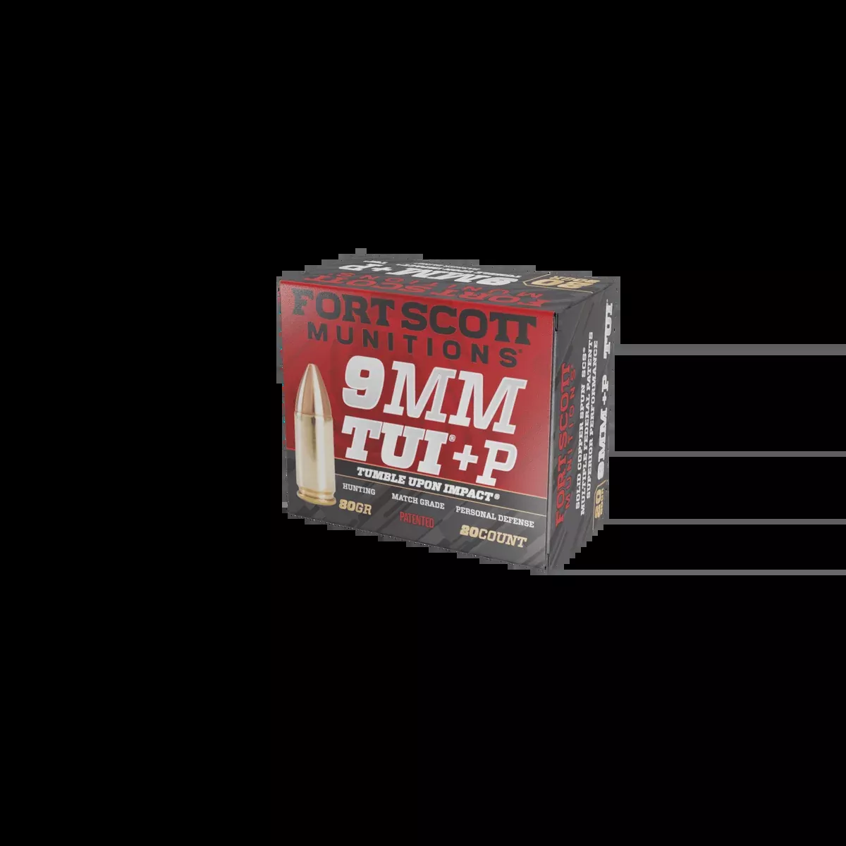 9MM +P Luger TUI - 80Gr Solid Copper Ammo