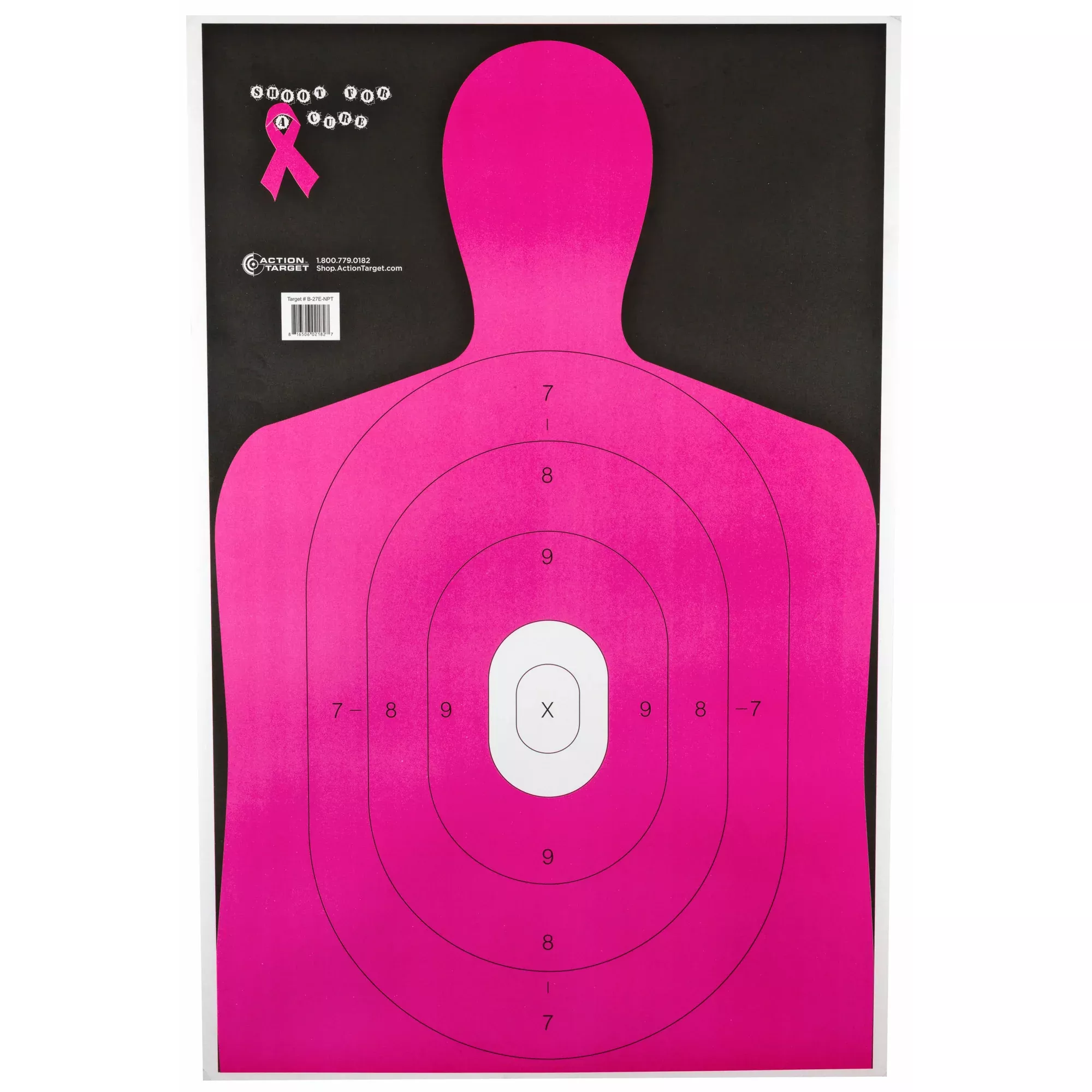 Action Target B-27E Shoot for the Cure Paper Silhouette Target, 100 Pack B-27E-NPT-100