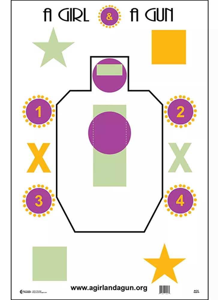 ACTION TARGET INC A Girl & A Gun Training IDPA/USPSA Silhouette Paper Targets, 23x35 in, 100-Pack, AGG100
