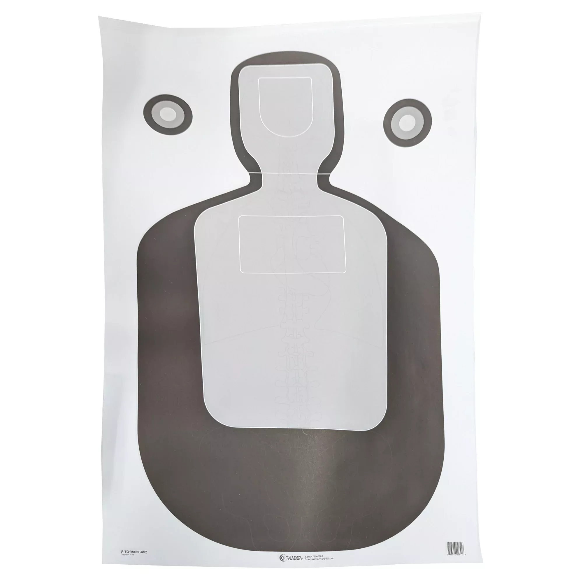 Action Target TQ-19 Photo Target with Vital Anatomy, 23x35, 100-Pack F-TQ19ANT-AV2-100