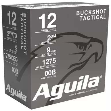 Aguila 1CHB1320 Buckshot High Velocity 12 Gauge 2.75" 00Buck Shot - 25 Per Box