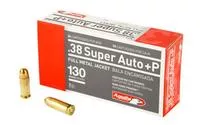 Aguila 1e382112 Target & Range Handgun 38 Super + P 130 Gr Full Metal Jacket (Fmj) 50 Per Box/20 Cs