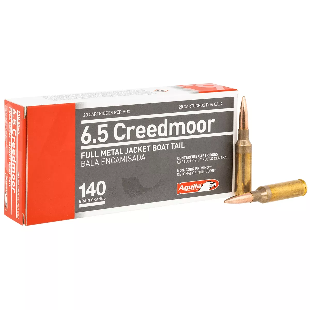 Aguila 1e650110 Target & Range Rifle 6.5 Creedmoor 140 Gr Full Metal Jacket Boat- Tail (Fmjbt) 20 Per Box/25 Cs