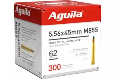 Aguila 5.56NATO 62GR M855 Green Tip Ammo - 300 Rounds Value Pack