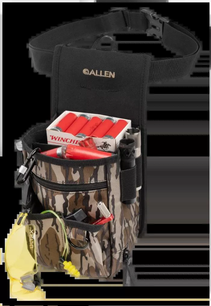 Allen Triumph Double-Compartment Shell Bag, Mossy Oak Bottomland Ripstop, 2-Box Capacity 8326