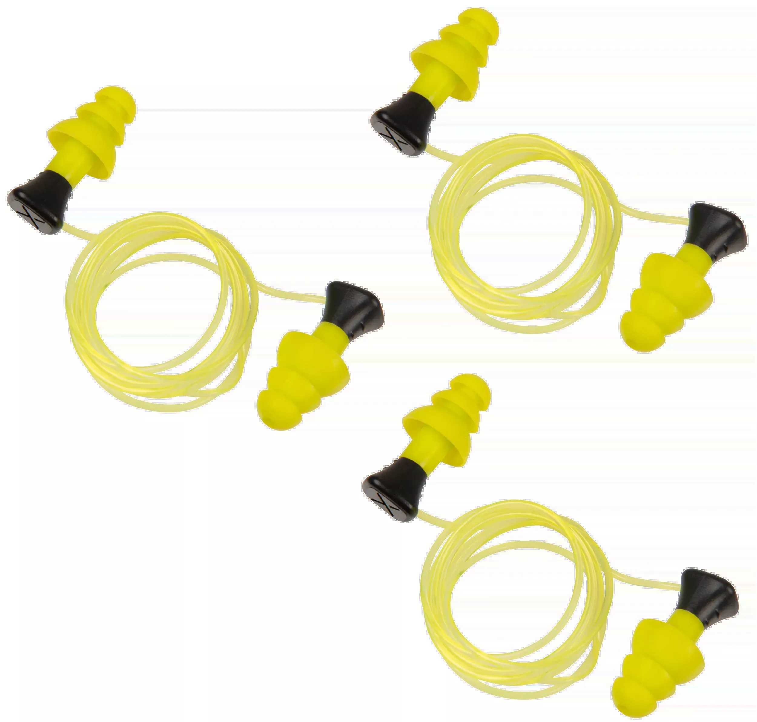 Allen ULTRX Tethered Silicone Ear Plugs, 3 Pairs, Yellow, Noise Reduction Rating 26 dB – 4118