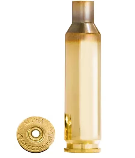 Alpha Munitions 25 Creedmoor Brass Box of 100