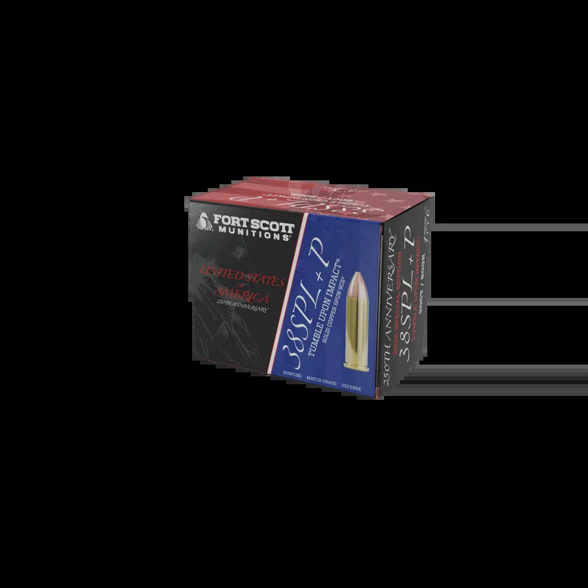 America 250th 38 Special +P TUI - 80Gr Solid Copper Ammo