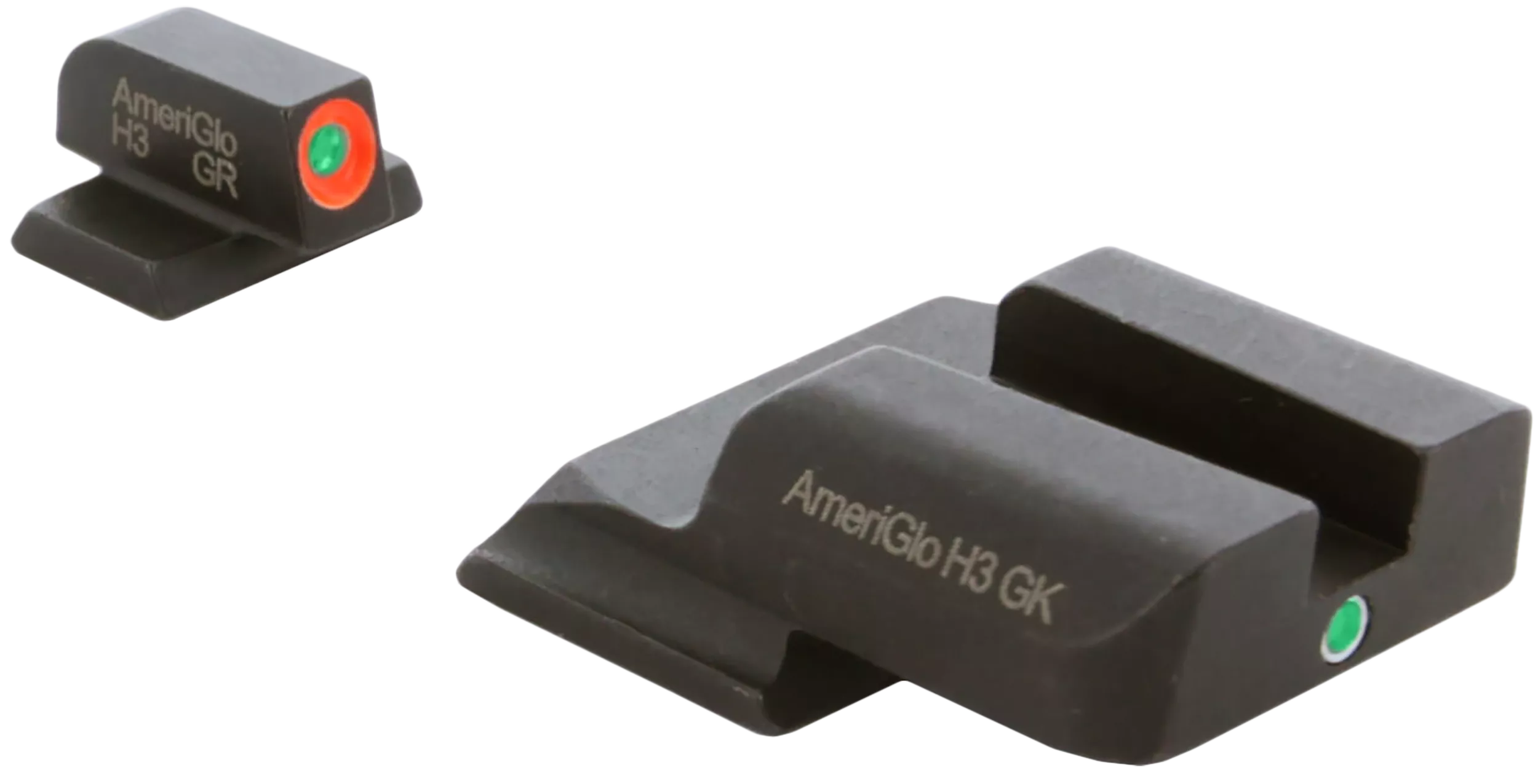 AmeriGlo SW245 i-Dot Sight Set for Smith & Wesson M&P ShieldGreen Tritium Orange Outline Front Sight-Green Tritium Rear Sight