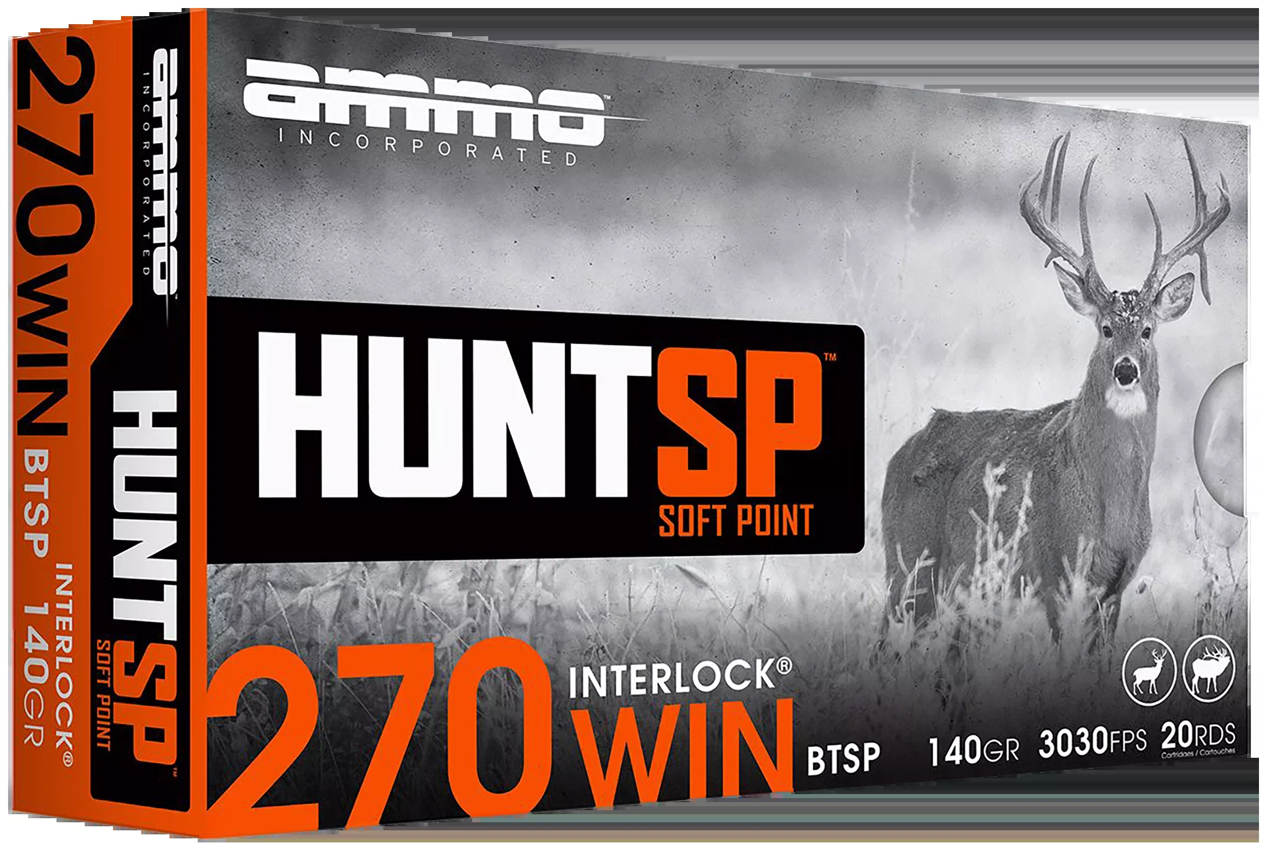 AMMO INCORPORATED Hunt .270 Winchester 140 Grain InterLock Soft Point Rifle Ammo, 20 Rounds 270W140SPA20