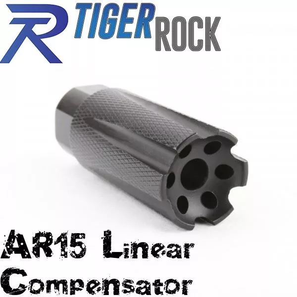 AR-15 Linear Compensator Low Concussion Muzzle Brake for 1/2"x28 Pitch TPI Knurled 6 ports Tiger Rock