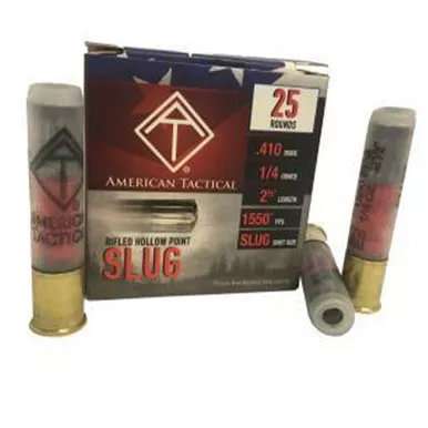 ATI .410 Bore Slug 2.5 Inch 1550 FPS Shotshells - 25 Shells per Box