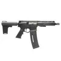 Ati Alpha Maxx Semi- Automatic Ar- 15 Pistol, 5.56 Nato /.223, 7.5 " Bbl, M- Lok Handguard, 60 Round Mag, Flip- Up Sights, Brace, Black