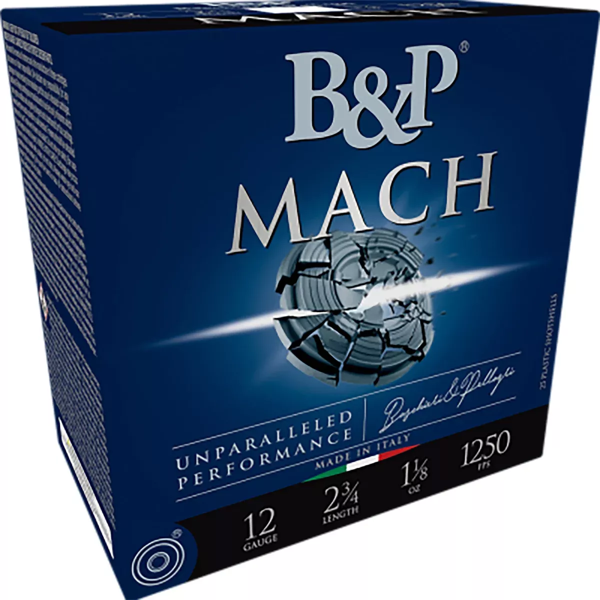 B&p Ammunition 12B1F2L7 Mach LV12Gauge 2.75" 1oz 7.5Shot 25 Per Box/10 Case