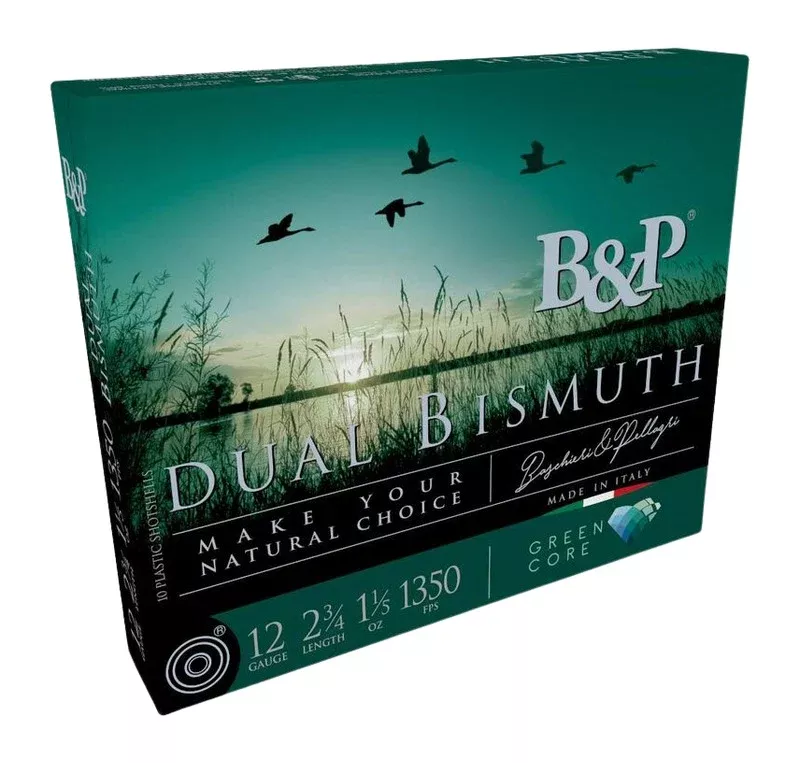 B&p Ammunition 12B5DB43 Dual Bismuth12Gauge 2.75" 1 1/5oz Bismuth 3/4Shot 10 Per Box/10 Case