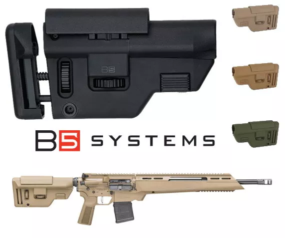 B5 Systems CPS Collapsible Precision Sniper Stock Medium Black, FDE, OD Green, Coyote Brown AR15 AR-15
