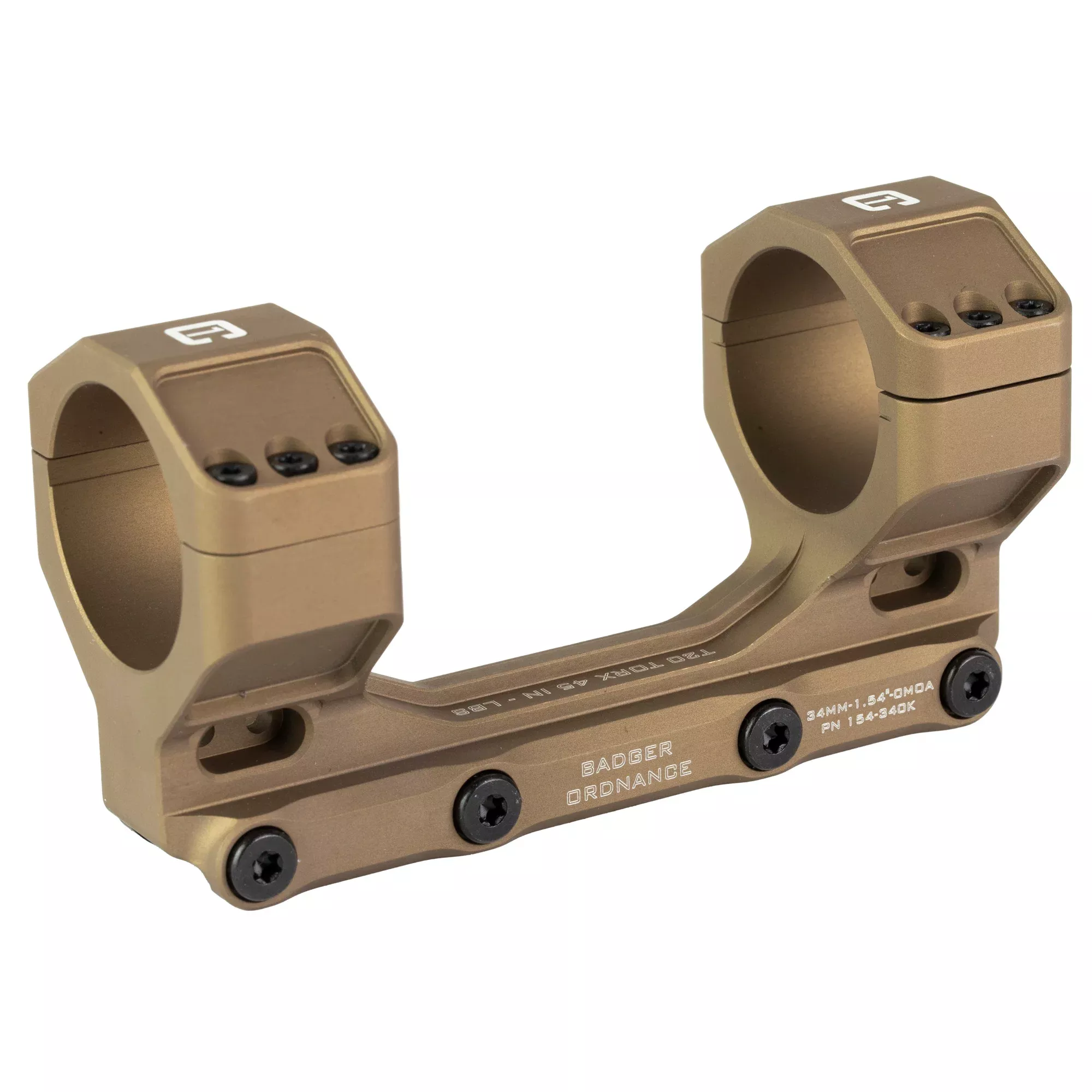 BADGER ORDNANCE CONDITION ONE MAX MOUNT 34MM 1.54" TAN