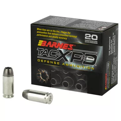 Barnes 40S&W 140 Grain TAC-XP Hollow Point Lead Free - 20 Round Box, California Certified Nonlead Ammunition