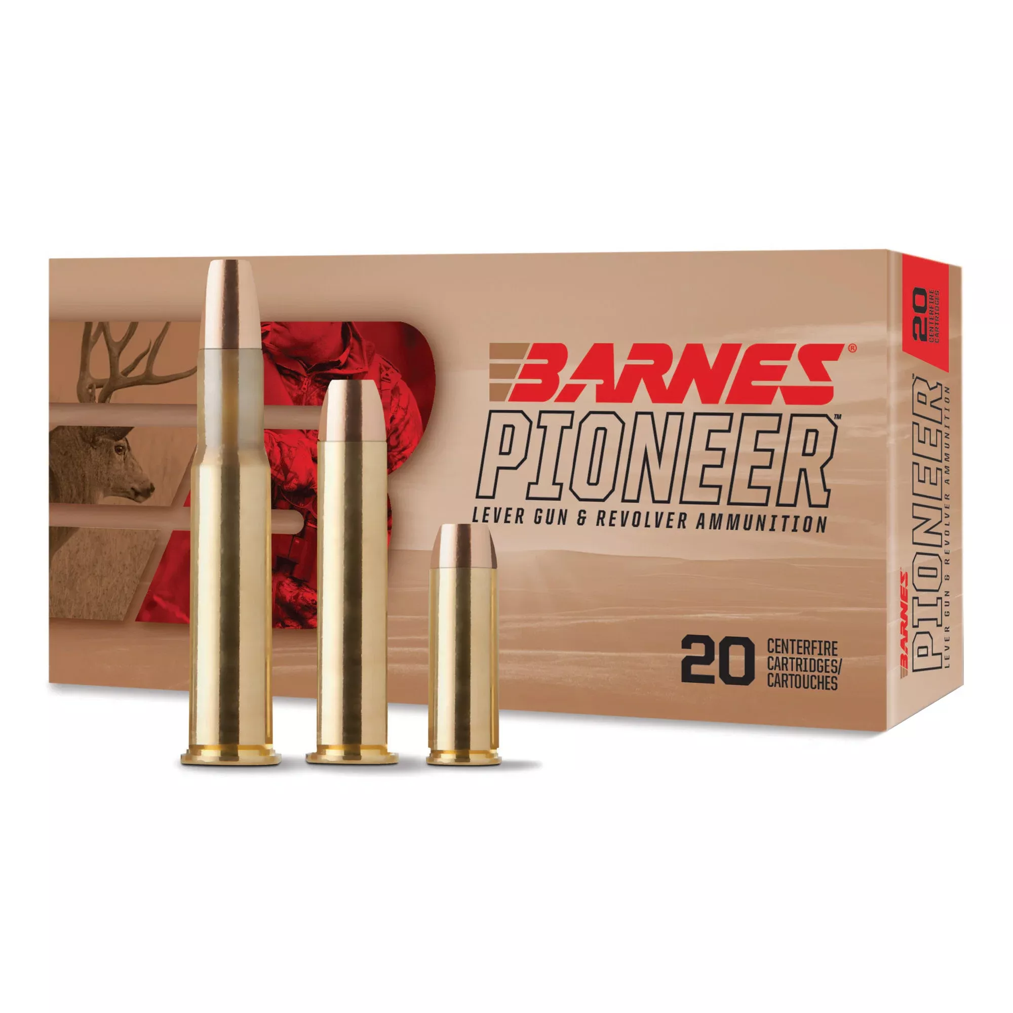Barnes Pioneer .30-30 Winchester 190gr Lever Gun & Revolver Ammo, 20-Round Box 32136