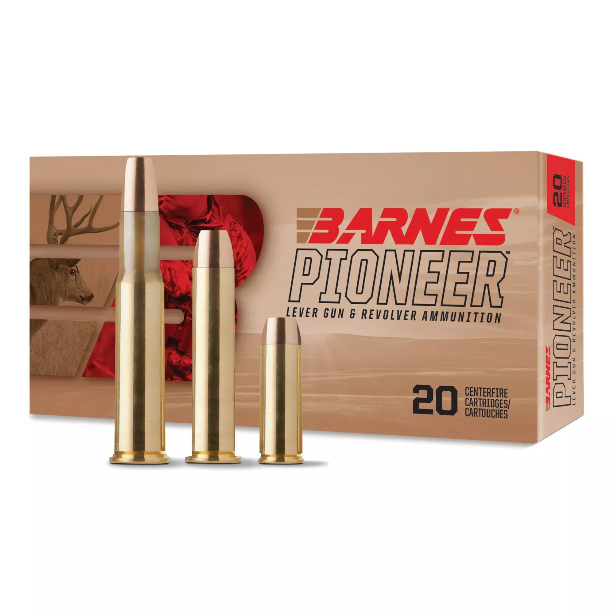 Barnes Pioneer .45-70 Government 400 Grain Lever Gun & Revolver Ammunition, 20-Round Box 32138