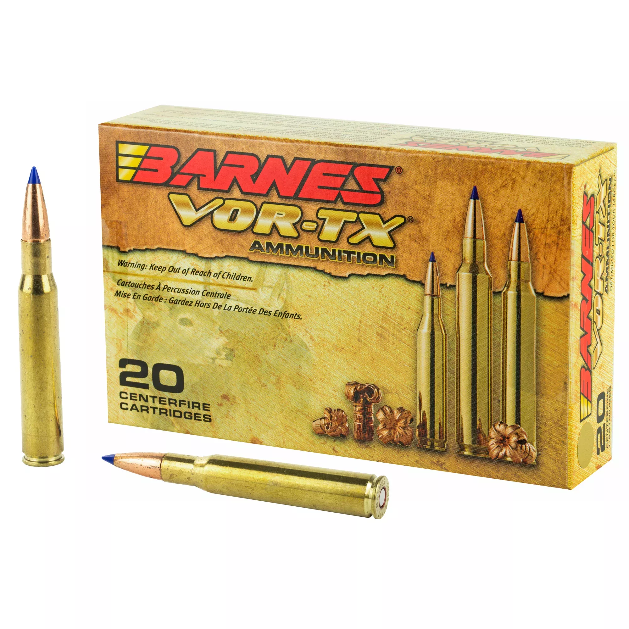 Barnes VOR-TX .30-06 Springfield 168gr Tipped Triple-Shock X Boat Tail Rifle Ammo 21565