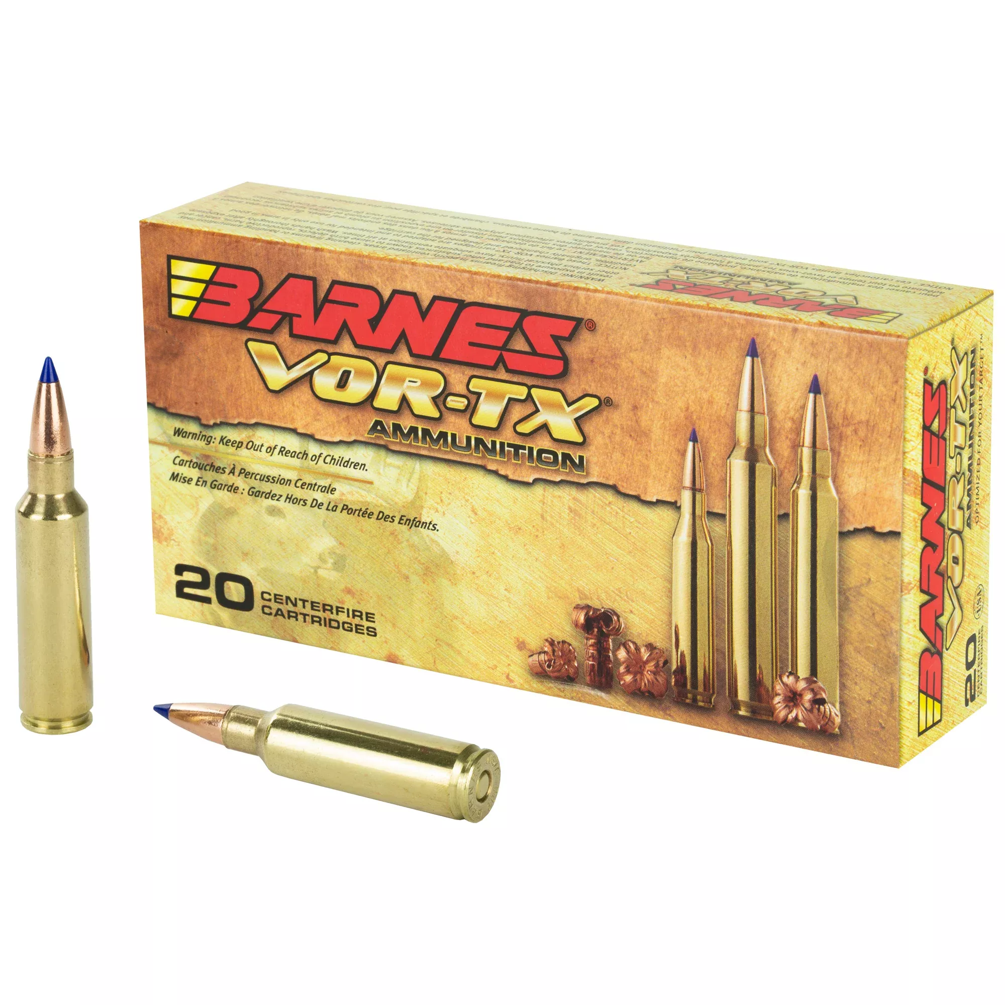 Barnes VOR-TX .300 Winchester Short Magnum 165gr Tipped Triple-Shock X Boat Tail Ammo 21536