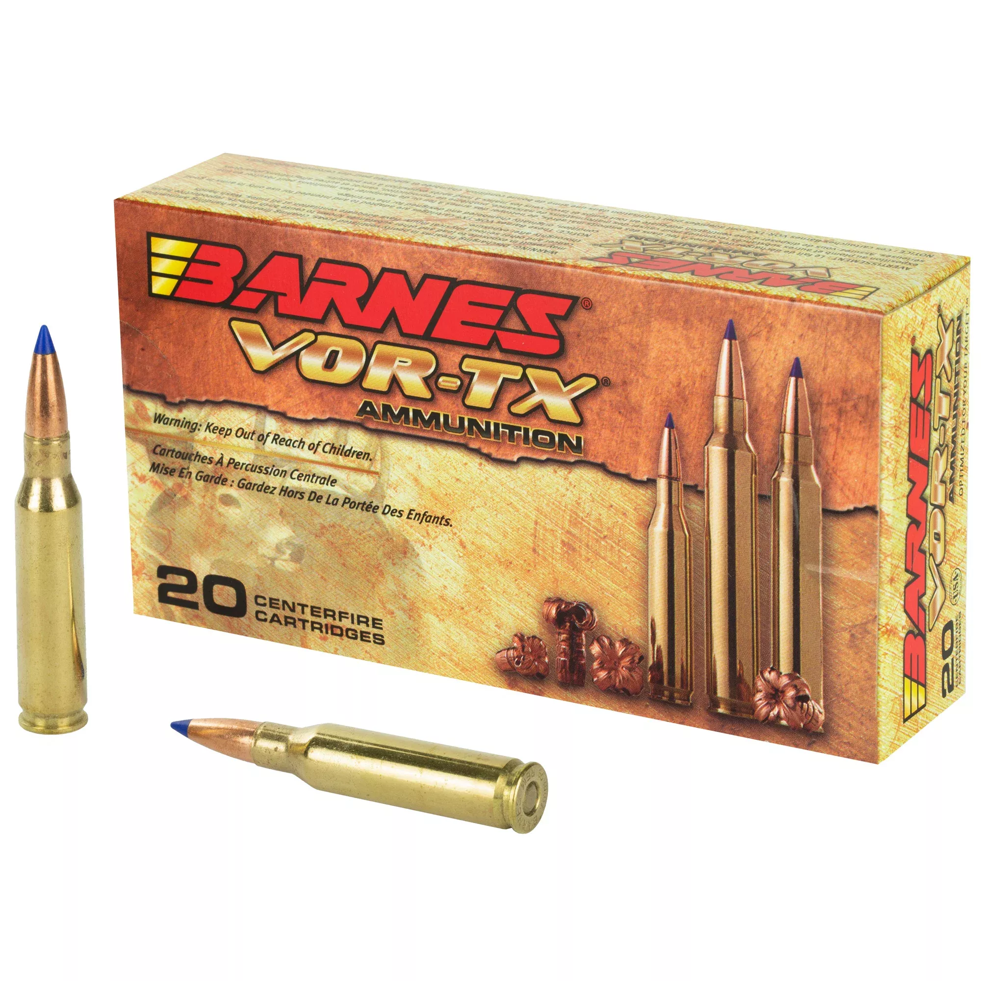 Barnes VOR-TX 7mm-08 Rem 120gr Tipped Triple-Shock X Boat Tail Lead-Free Ammo 21561