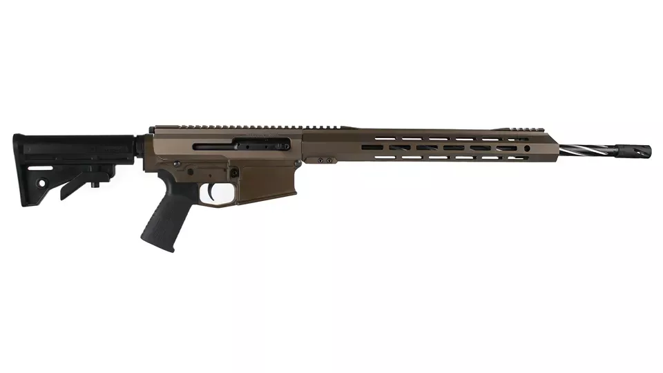 BC-10 | .308 Midnight Bronze Cerakote Side Charging Rifle | 20" 416R SS Bear Claw Fluted Heavy Barrel | 1:10 Twist | Forged Lower | Rifle Length Gas System | MLOK Split Rail
