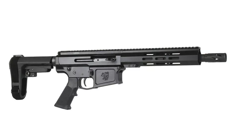 BC-10 | 8.6 Blackout Billet Right Side Charging Pistol | 10.5" Parkerized SOCOM Barrel | 1:3 Twist | Pistol Length Gas System | 9.5" MLOK Split Rail | No Magazine