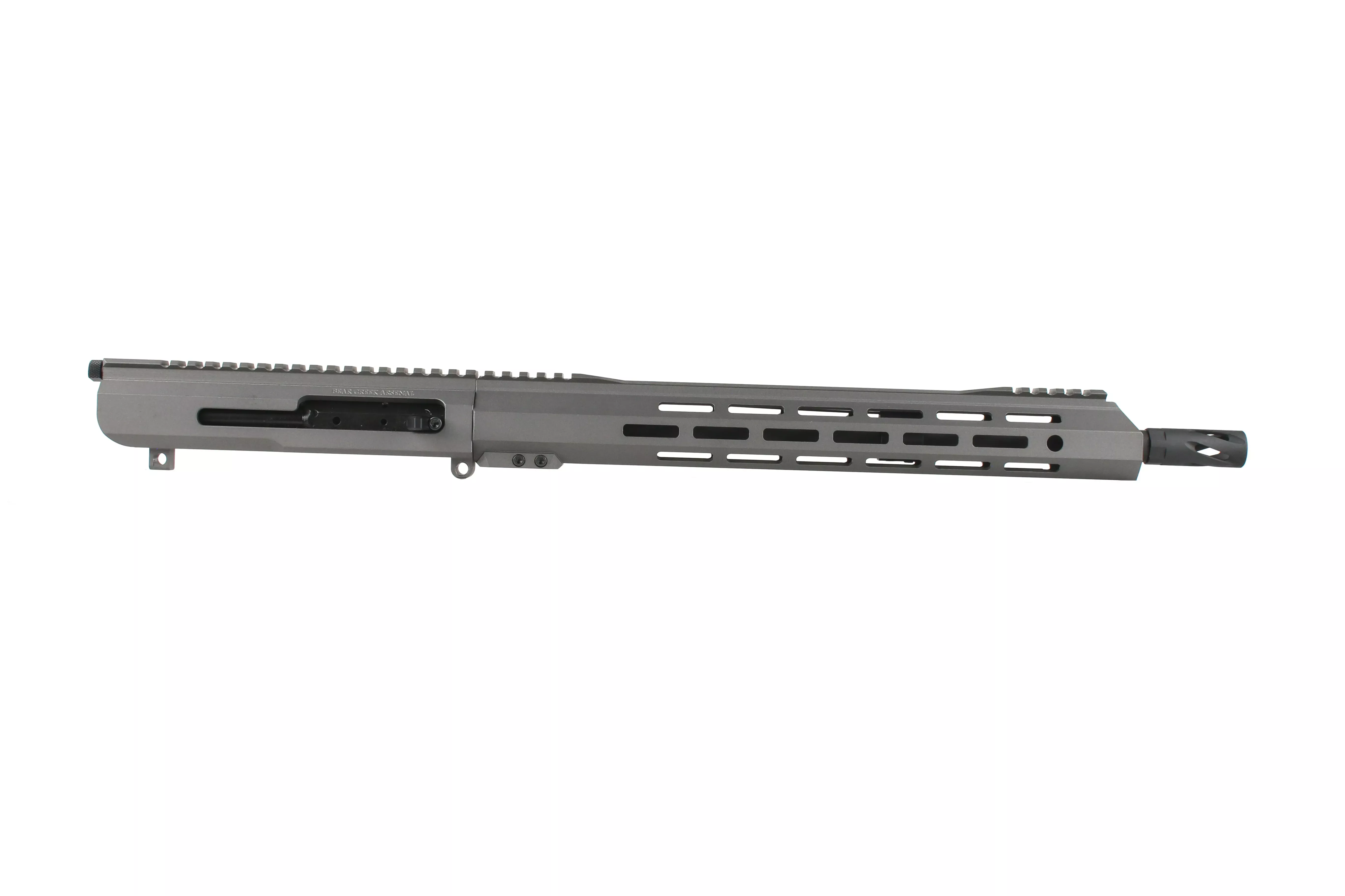 BC-10 | 8.6 Blackout Right Side Charging Tungsten Upper | 16" Parkerized SOCOM Barrel | 1:3 Twist | Carbine Length Gas System | 15" MLOK Split Rail | with BCG & Charging Handle