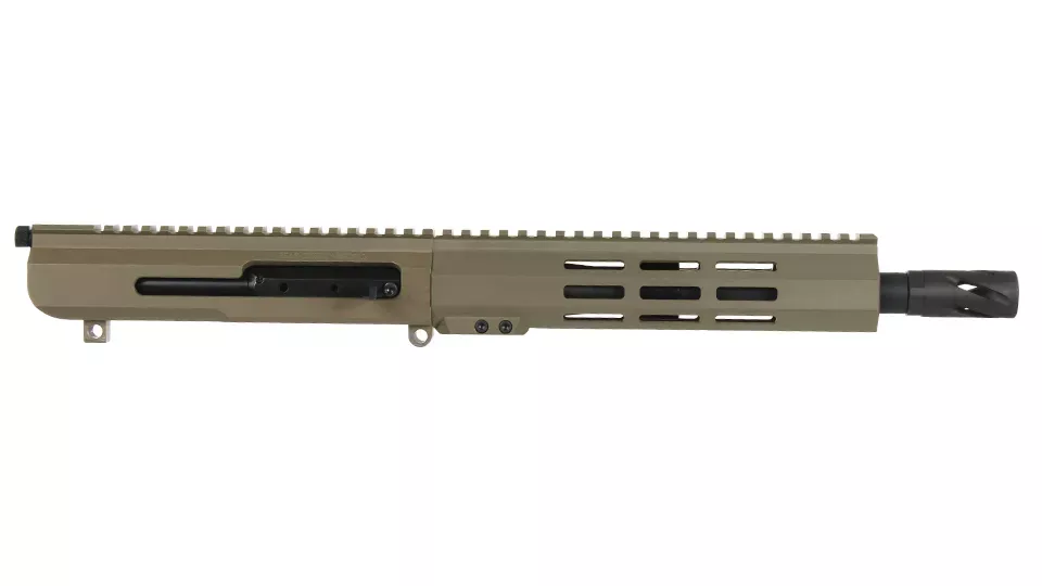 BC-10 | 8.6 BlackoutFlat Dark Earth Cerakote Side Charging Upper | 10.5" Parkerized SOCOM Barrel| 1:3 Twist | Pistol Length Gas System | MLOK Split Rail
