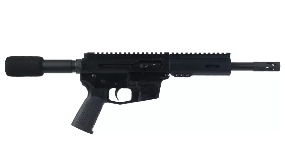 BC-10MM| 10MM Right Side Charging Complete Pistol | 7.5" Parkerized M4 Barrel | Blowback Gas System | 1:16 Twist | Billet Lower | MLOK Split Rail