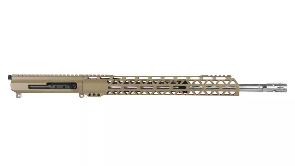 BC-15 | .22 ARC Flat Dark Earth Cerakote Side Charging Upper Assembly | 18" Stainless Heavy Barrel| 1:7 Twist | Stainless 416RRifle Length Gas System | MLOK Split Rail