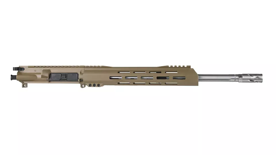 BC-15 | .223 Wylde FDE Cerakote Upper | 16" 416R SS Straight Fluted Heavy Barrel | 1:8 Twist | Carbine Length Gas System | Talon 12" MLOK Split Rail | with BCG & Charging Handle