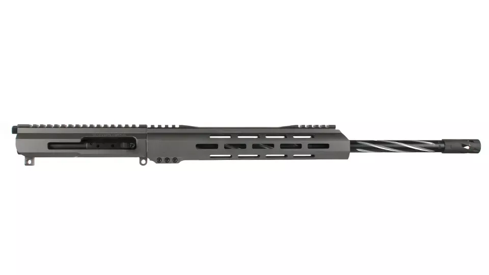 BC-15 | .223 Wylde Right Side Charging Tungsten Cerakote Upper | 18" 416R SS Black Nitride Bear Claw Fluted Heavy Barrel | 1:8 Twist | Mid-Length Gas System | Talon 12" MLOK Split Rail | with BCG & Charging Handle