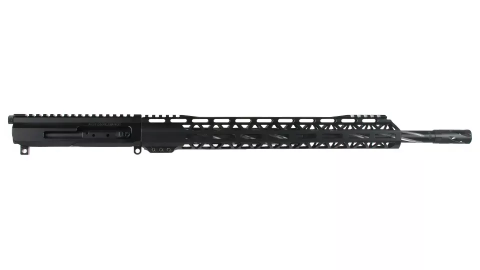 BC-15 | .223 Wylde Side Charging Upper | 18" Melonited Stainless Heavy Barrel- 0.75 | 1:8 Twist | Bear Claw Flutes | Stainless 416RMid Length Length Gas System | MLOK Split Rail